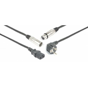 Pd CONNEX KABEL CX02-15 Audio Combi Cable Schuko - XLR F/IEC F - XLR M 15m