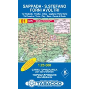 Tabacco topographische Wanderkarte Sappada, S. Stefano, Forni Avoltri