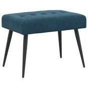 Vidaxl Klop s gumbnim oblazinjenjem Modra 60 x 40 x 45 cm Žamet