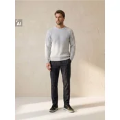 Sinsay - Slim-fit chino pantalone u kockicu sa dodatkom viskoze - tamno siva