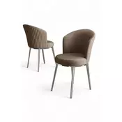 HANAH HOME Set stolica (4 dela) Risa Cappuccino Chrome