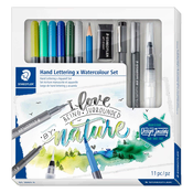 Staedtler Set watercolour letterin Design Journey, 12/1 v kartonski škatli