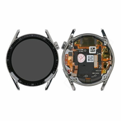 Huawei Watch GT 3 JPT-B19 46mm - LCD zaslon + steklo na dotik + okvir (srebrna) - 02354QMS Genuine Service Pack