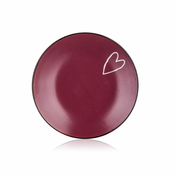 Banquet Desertni krožnik HEART 19 cm, bordo, komplet 6 kosov
