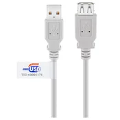 GOOBAY USB 2.0 (M)/USB 2.0 (Ž) Hi-Speed 1,8m beli podajševalni kabel