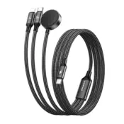 Awei Punjački kabel 3 u 1 W23, 2× USB-C, 5 A, 2 m, crna