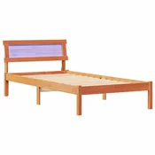 Vidaxl Konstrukcija postelje Voščeno rjava 90 x 200 cm Trdna borovina