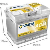Start-Stop Akumulator VARTA A8 60Ah SILVER dynamic AGM