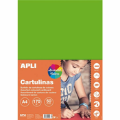 APLI Barvni karton, fluorescentne barve 50 listov, sortirane barve