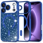 TPU gel ovitek Techsuit Luxury Glitter MagSafe za iPhone 17 Pro/18 Pro - deep blue