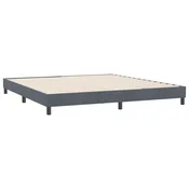 Vidaxl posteljni okvir brez vzmetnice temno siva 180x210 cm žamet