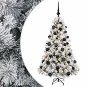 Vidaxl Umetna božična jelka z bučko 120 cm 150 LED Toplo bela