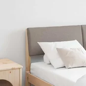 Tapecirano vzglavje Taupe 160 cm Masivno borovo les