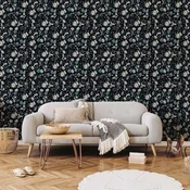 Tapeta - Fragrant flowers and herbs - blue 49x1000
