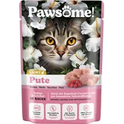 Pawsome! Mokra mačja hrana Adult Light - puran - 85 g