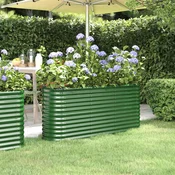 Povišena vrtna gredica od pocincanog celika 152 x 40 x 68 cm zelena