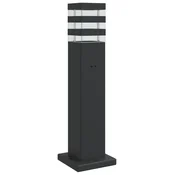Vidaxl Zunanja talna svetilka z vtičnico črna 50 cm aluminij