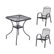 eoshop Kovinski vrtni set Eoshop 26: miza + 2 zložljiva stola