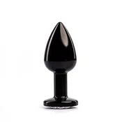 Anal butt plug metal crni S