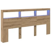 Vidaxl Vzglavje Umetni hrast 200 x 17 x 102 cm Konstruiran les