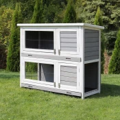 Zajčnik 120 x 51 x 105 cm s 4 vrati iz impregniranega lesa + 2 nadstropja - Z DOSTAVO - TOP CENA