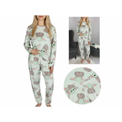 Disney DISNEY Baby Yoda Svetlo zelena velur pižama z dolgimi rokavi XS