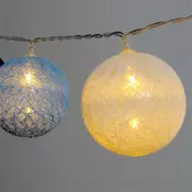 Iris Spherical 6 cm/šareno tkani/4,5 m/plavo-bijelo-plavo-bijelo/30 LED dioda/USB lanac lampica, svjetlosna dekoracija 104-43