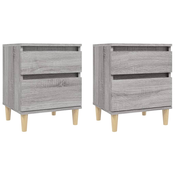MAISON CHIC Dvo delni komplet Nočne omarice - Nočne mize Siva sonoma 40x35x50 cm, (21687209)