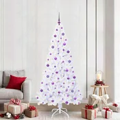 Vidaxl Umestno božično drevo med 300 LED Bela 210 cm PVC in jeklo