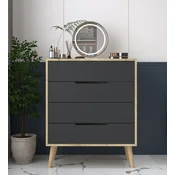 HANAH HOME Komoda Flora Sapphire Oak Anthracite