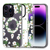 Tech-protect Magmood MagSafe ovitek za iPhone 14 Pro Max, white daisy