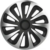 Caliber Carbon Silver Black Hubcap Set - 16