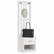vidaXL Drevo za dvorano SANDENS bela 45x40x159,5 cm masivni les bora