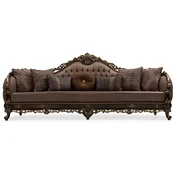 Casa Padrino luxury baroque living room sofa gray/brown/gold - Handmade baroque style sofa with decorative pillows - Luxury living room furniture in baroque style - Baroque furniture