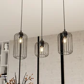 EMIBIG LIGHTING Viseča svetilka Vander, 3-svetilna, 60 cm, črna, kovina, E27 - Dnevna soba/jedilnica - Sodobni