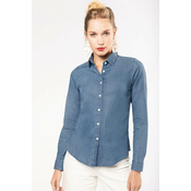 LADIES’ DENIM SHIRT - Chambray Blue,M