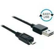 Delock USB 2.0 priključni kabel [1x USB 2.0 - 1x USB 2.0 Mini-B] 1m črn Pozlačeni konektorji DeL