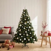 Umjetno božično drevo z okrasnimi kroglami 120 cm 150 LED