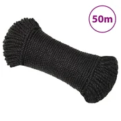 Vidaxl Delovna vrv črna 8 mm 50 m polipropilen