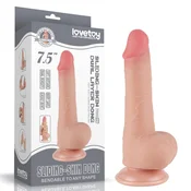 Dildo s priseskom, drsna koža, dvoslojni Lovetoy 19,1 cm, telovnega videza