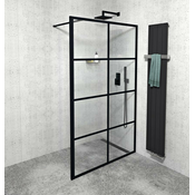 Kabina za prho CURE BLACK, 1200 mm, mat črna - MS1 - Prevlečeno steklo