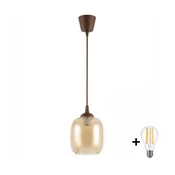 Brilagi - LED luster na sajli R GLASS 1xE27/60W/230V precnik 14 cm smeda/zadimljeno-smeda
