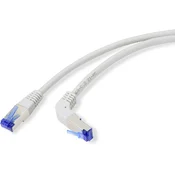 Renkforce Renkforce RF-4892538 RJ45 omrežni kabel\, Patch kabel CAT 6a S/FTP 10.00 m siva 90° kotni navzdol 1 kos, (20415553)