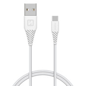 USB-C kabel Swissten Fast Charging 5A iz pletenega najlona 1.5 m - bel