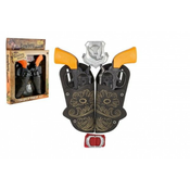 Teddies Pištola/kolt z etuijem 2 kosa kavbojski komplet plastika 16cm 2 kosa z dodatki