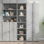 Visoka komoda siva boja betona 45x41x185 cm konstruirano drvo