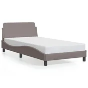 Vidaxl Posteljni okvir Dover taupe 100x200 cm blago
