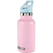 SKIP HOP Steklenica s slamico nerjaveča z nalepkami kantina roza 380 ml,