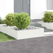 vidaXL Robovi trave 4 kos 100 x 100 x 35 cm Jeklo Bela
