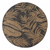 Črna/rjava okrogla notranja in zunanja preproga o 120 cm Mira 1451 – Ayyildiz Carpets